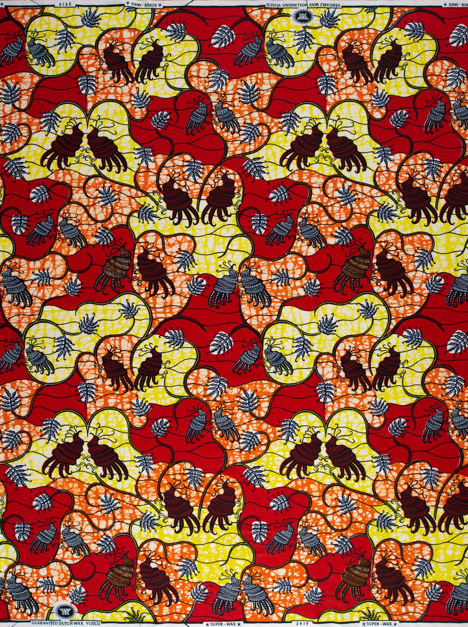 Vibrant red yellow orange african super-wax vl02919.082