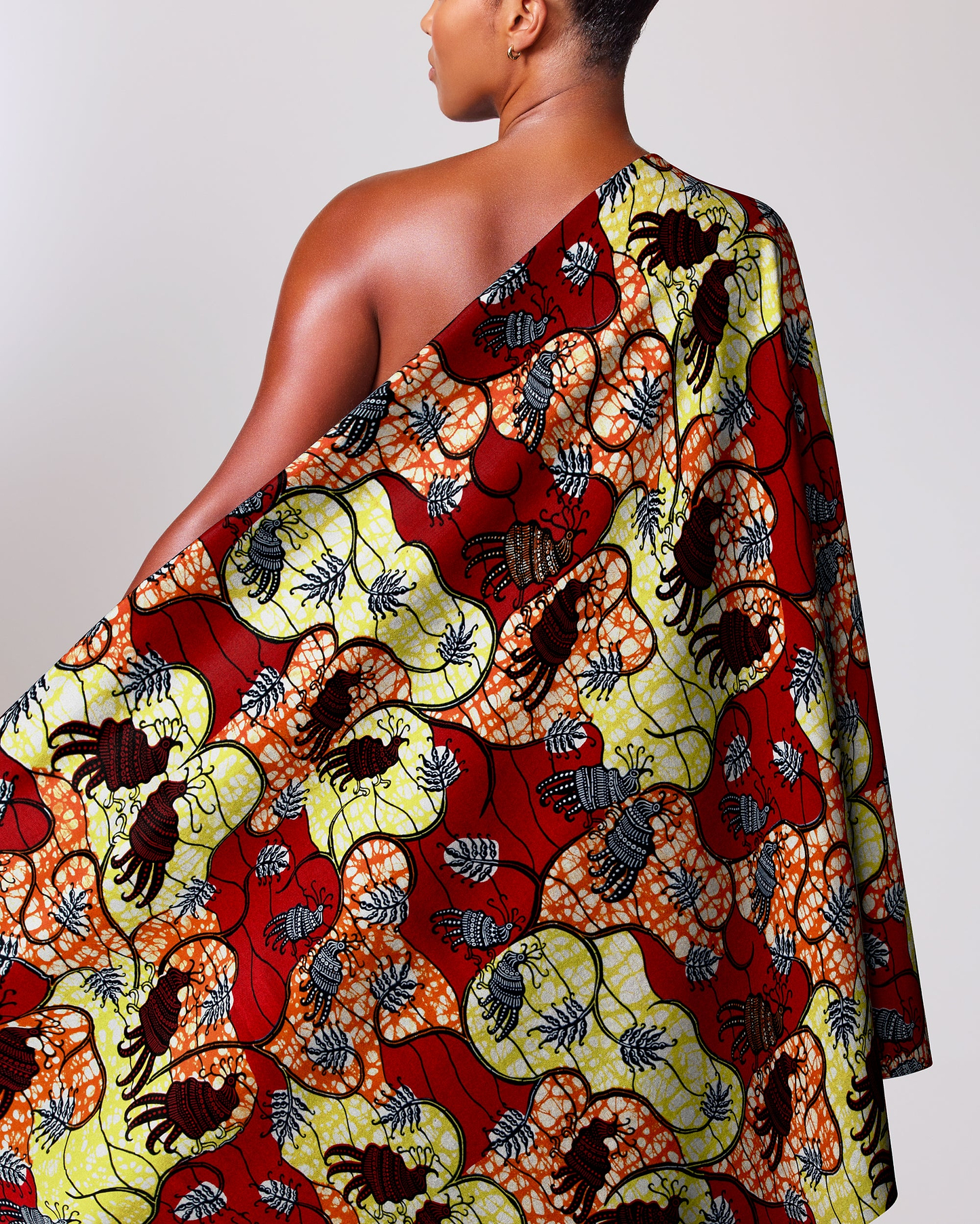 Vibrant red yellow black patterned super-wax vl02919.082