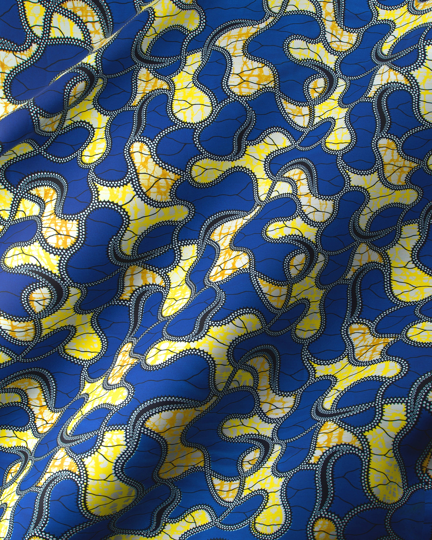Vibrant blue yellow african print super-wax vl02922.253
