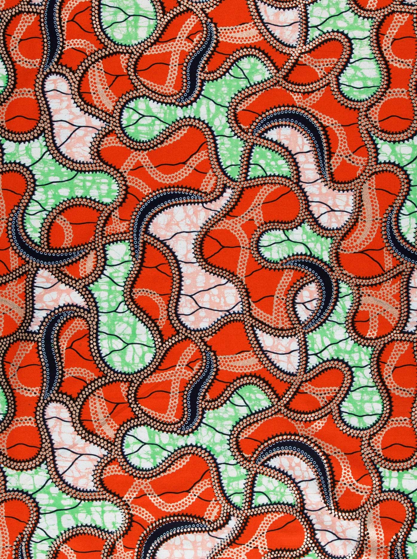 Vibrant red green white patterned super-wax vl02922.254