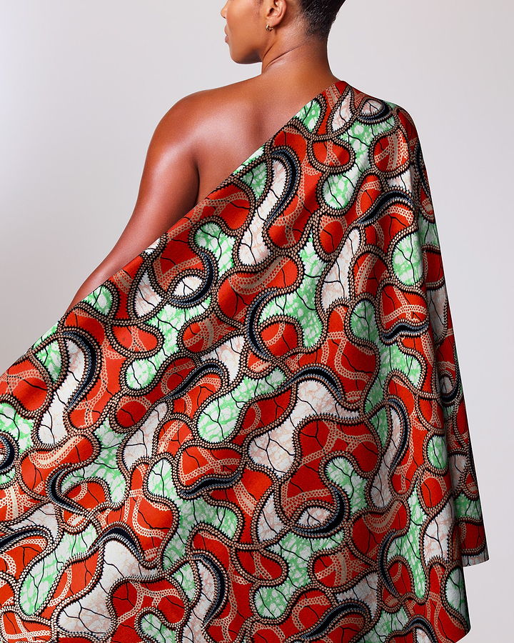 Vibrant red green white patterned super-wax vl02922.254