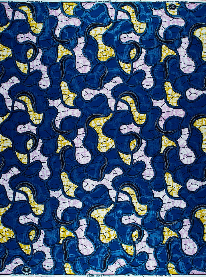 Vibrant blue yellow white abstract super-wax vl02922.255