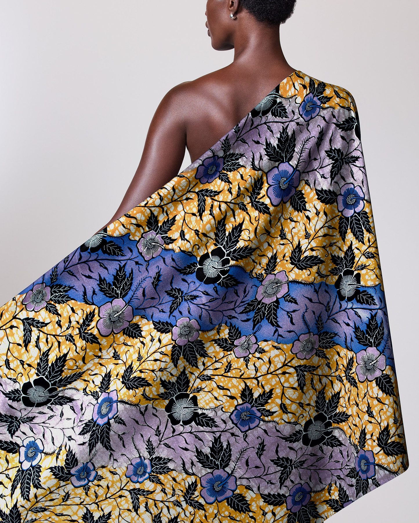 Vibrant one-shoulder wrap dress bold super-wax vl03031.055