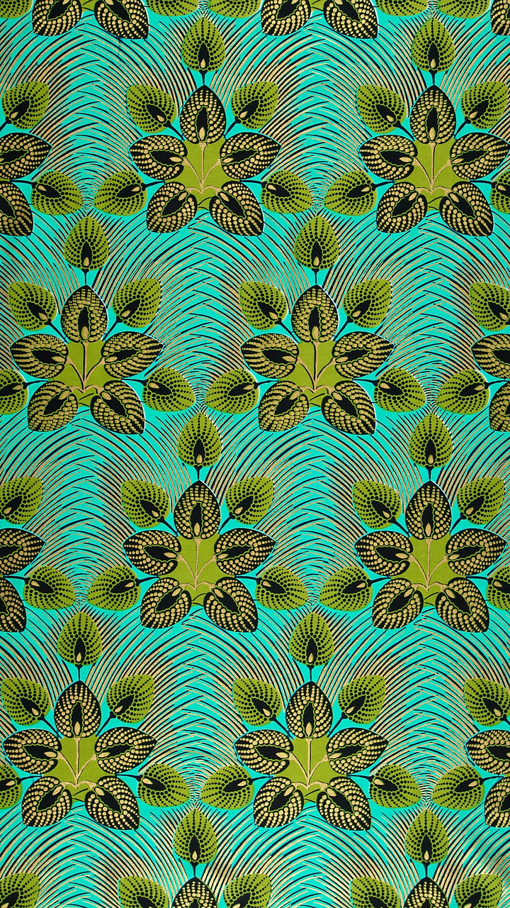 Vibrant turquoise fabric pattern stylized wax hollandais vl03049.016