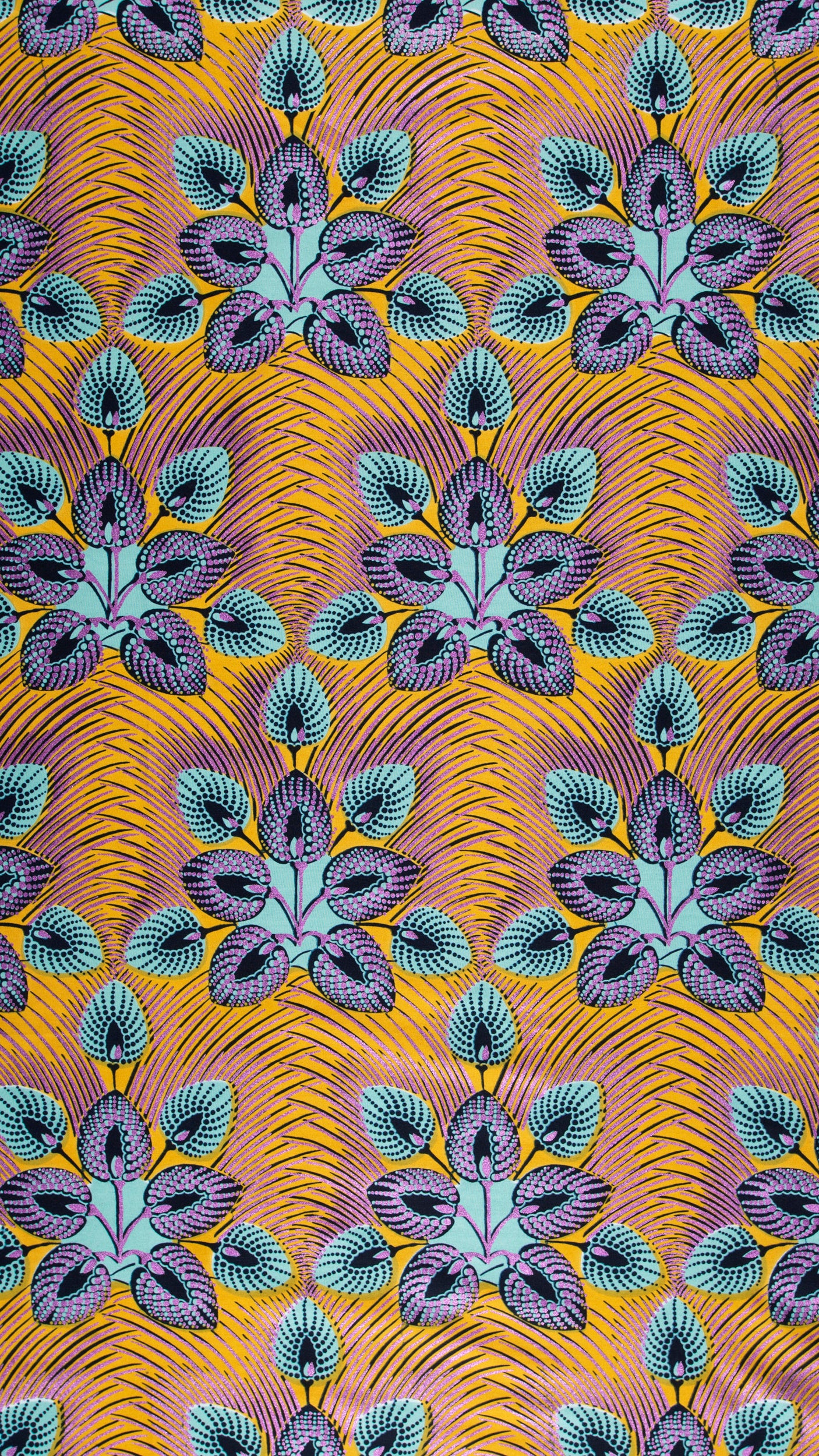 Vibrant orange fabric floral patterns wax hollandais vl03049.017