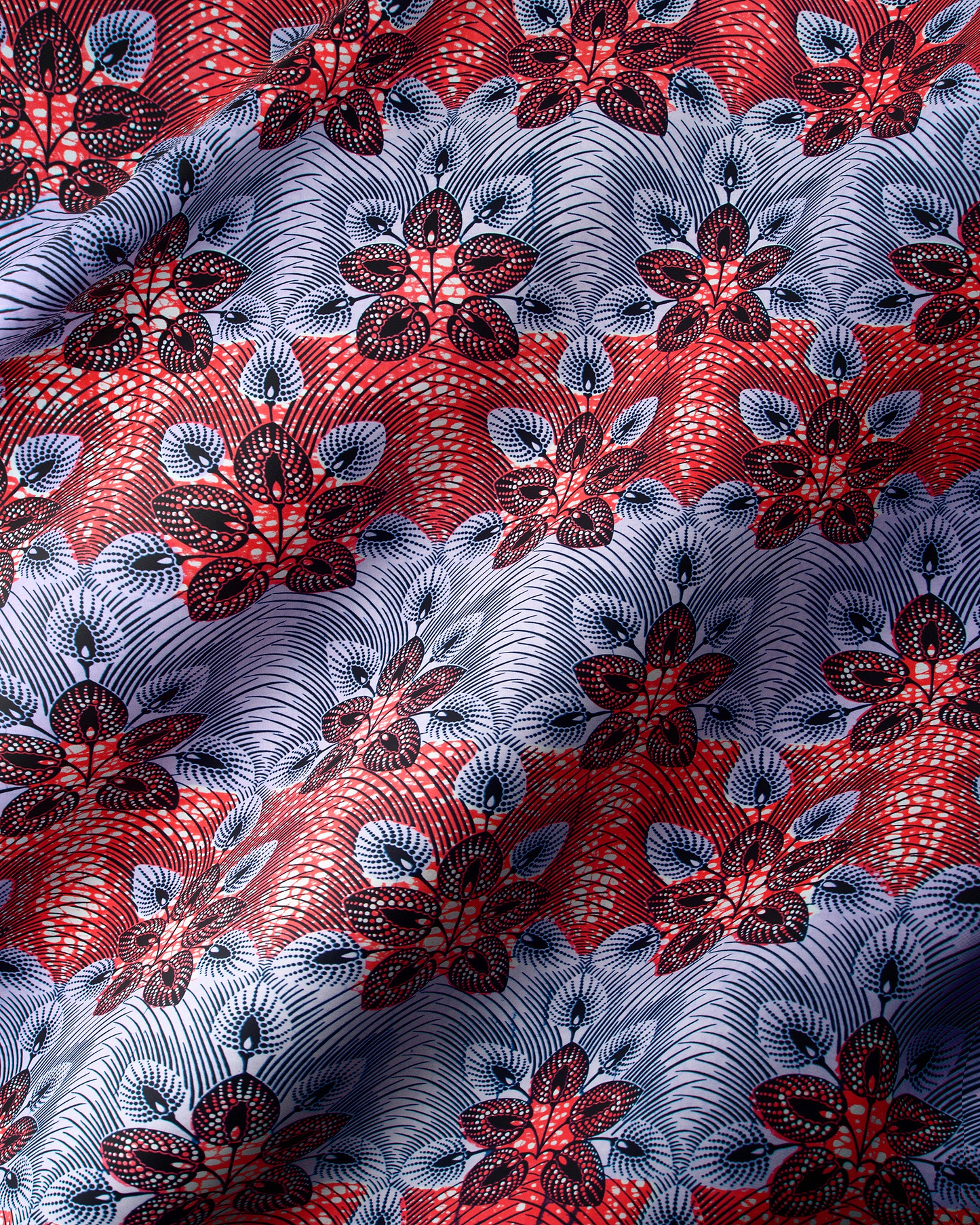 Vibrant red navy blue african wax hollandais vl03049.018