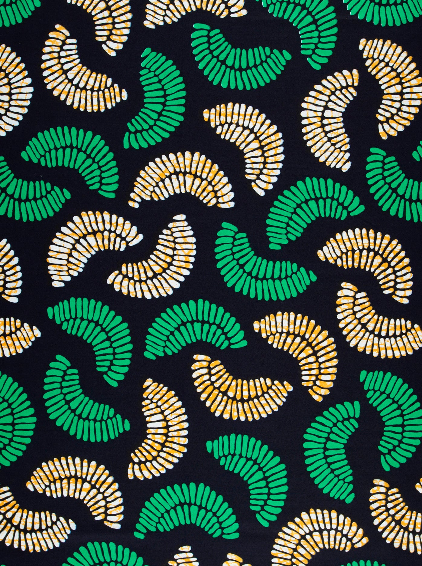 Black fabric pattern green cream-colored wax hollandais vl03065.026