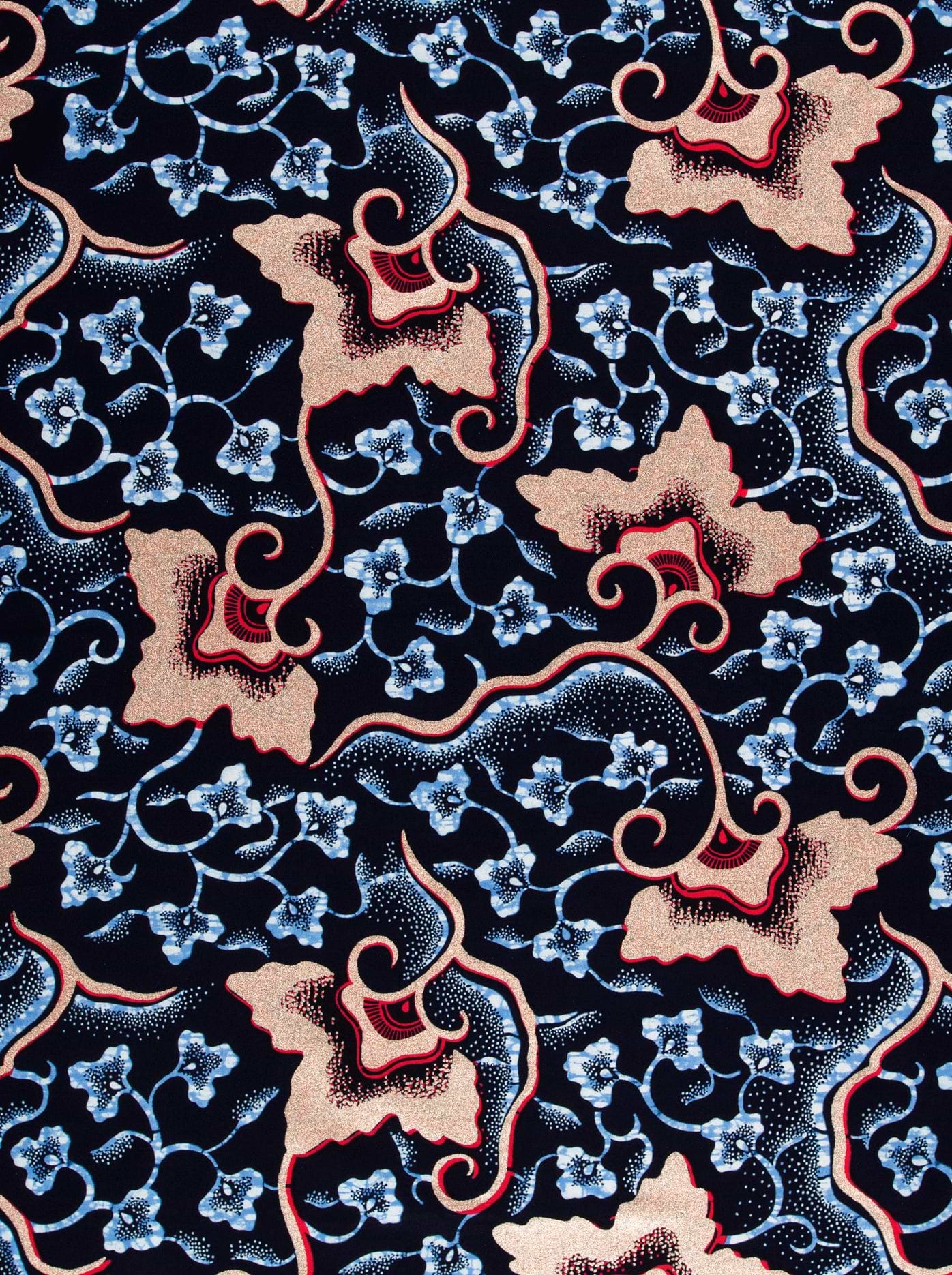 Dark blue batik fabric intricate wax hollandais vl03096.009