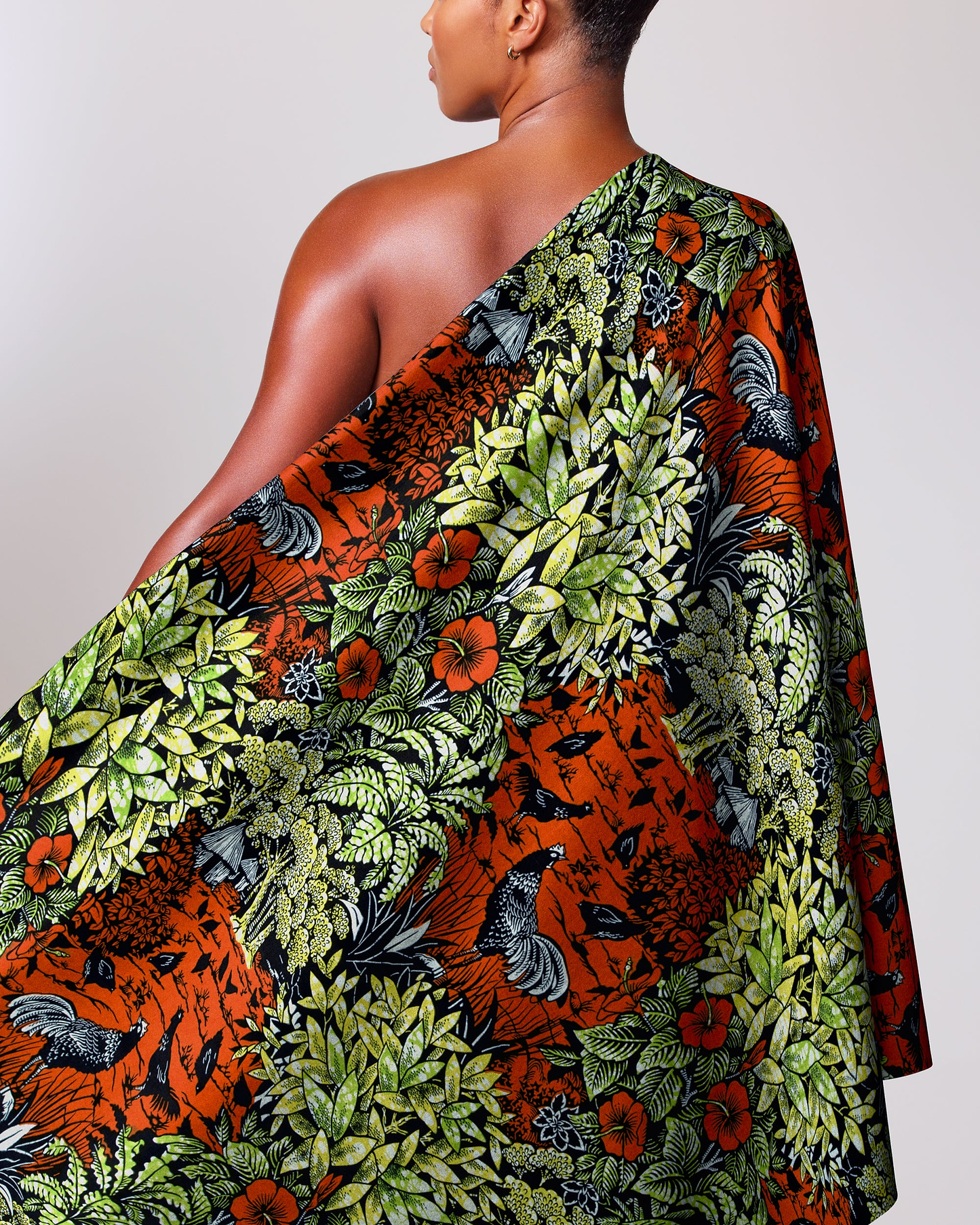 Vibrant one-shoulder wrap dress bold super-wax vl03241.173