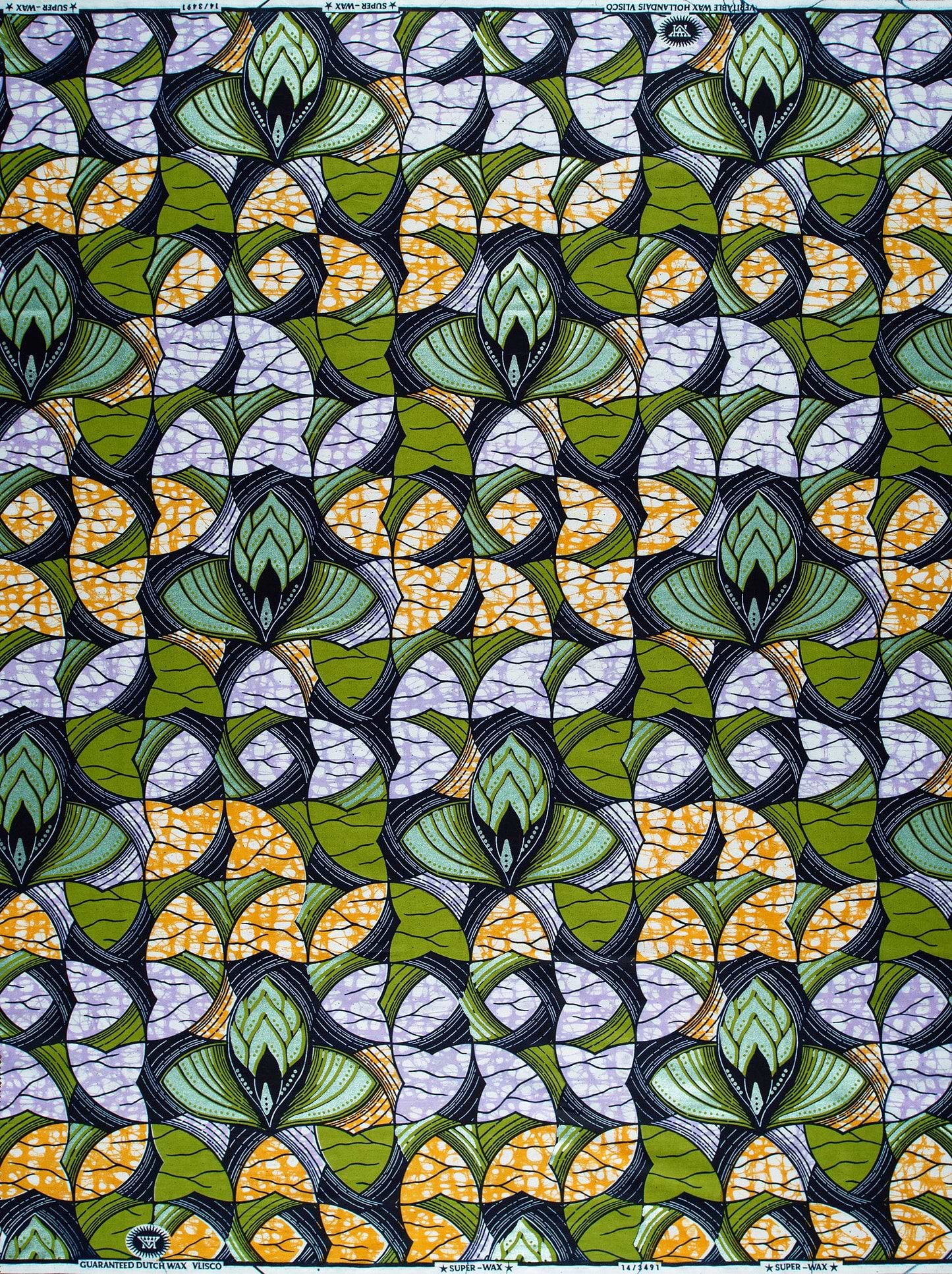 Vibrant green yellow white patterned super-wax vl03491.011