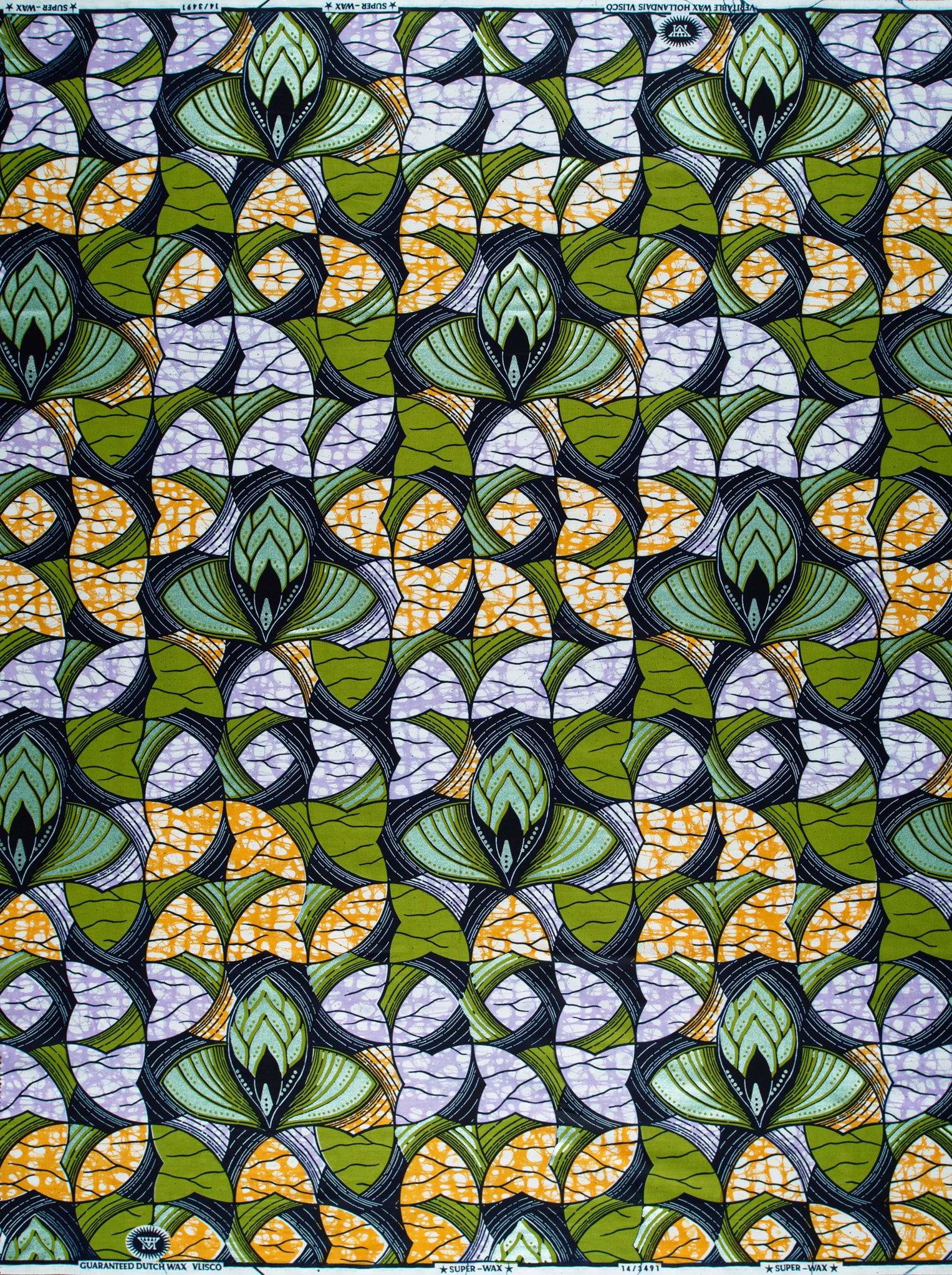 Vibrant green yellow white patterned super-wax vl03491.011
