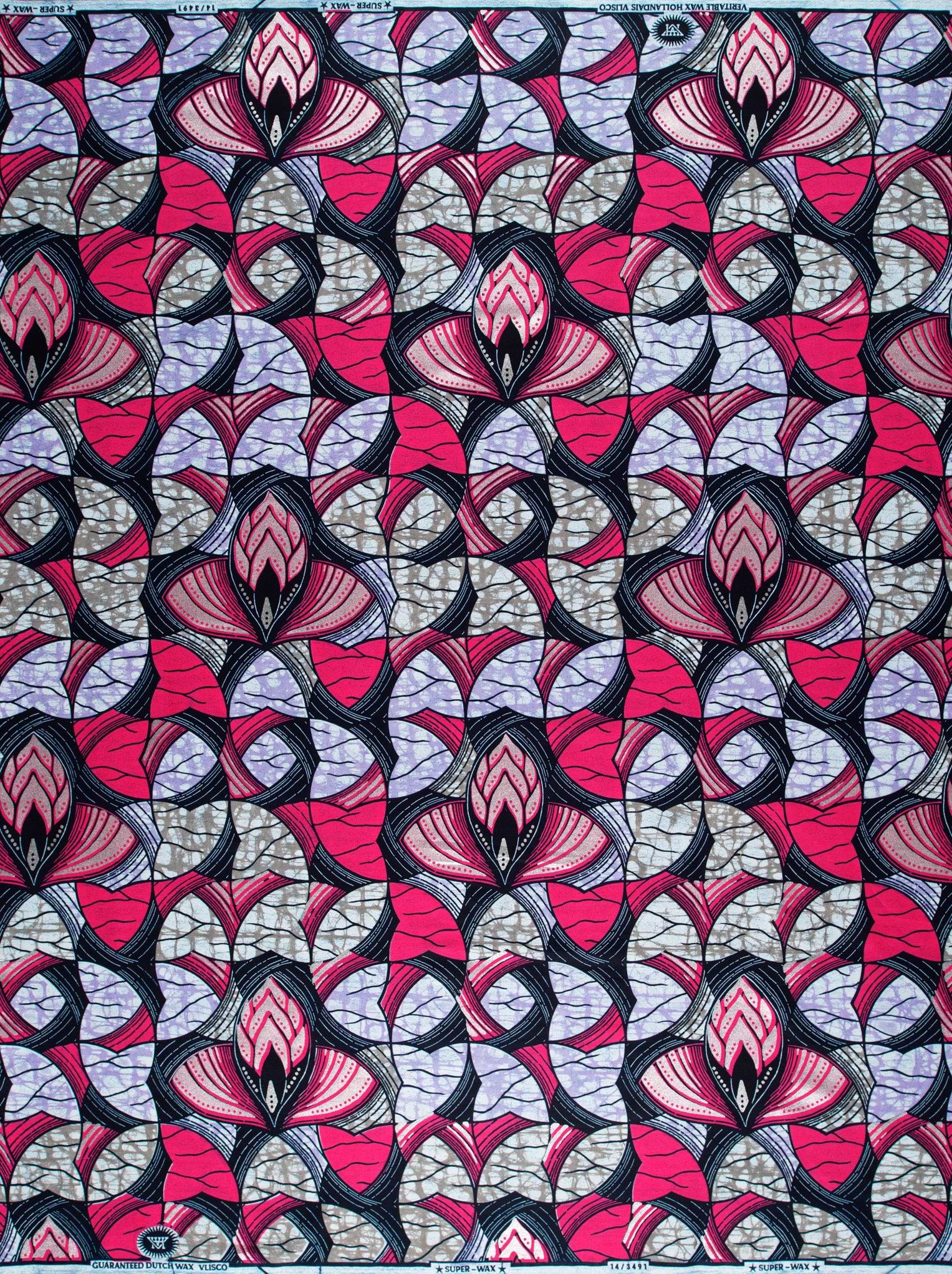 Vibrant pink black gray geometric super-wax vl03491.012
