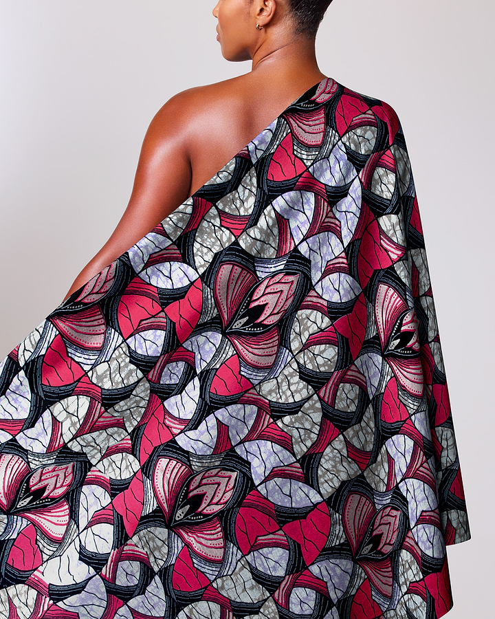 Vibrant one-shoulder dress bold red super-wax vl03491.012