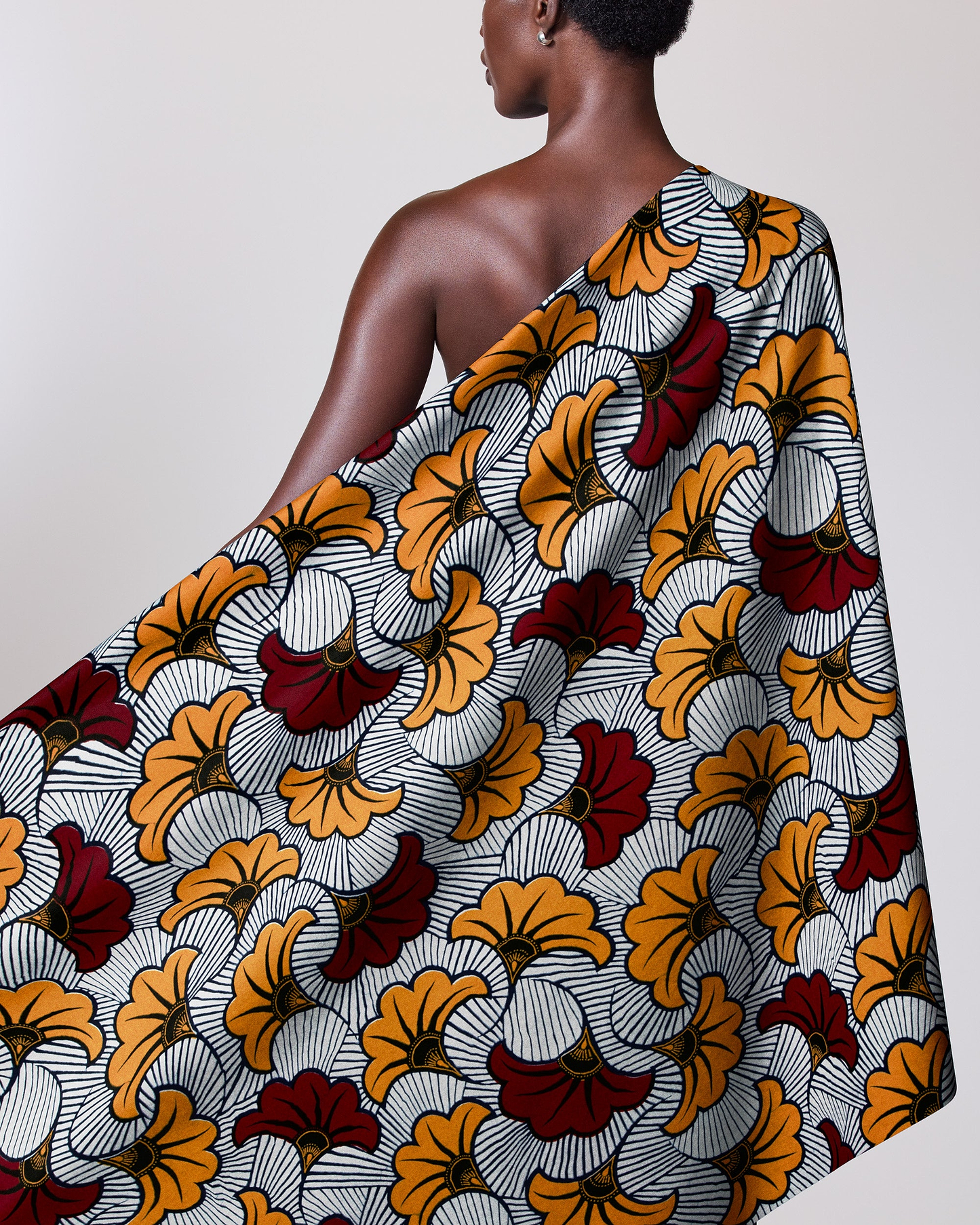 Vibrant one-shoulder wrap dress made wax hollandais vl03541.225