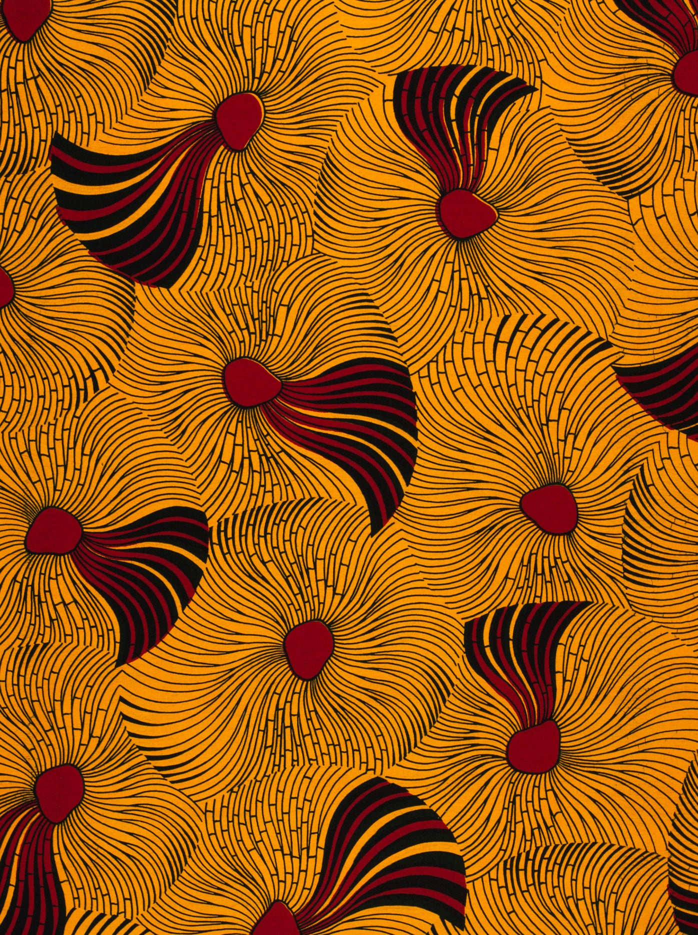 Vibrant orange fabric bold black wax hollandais vl03586.098