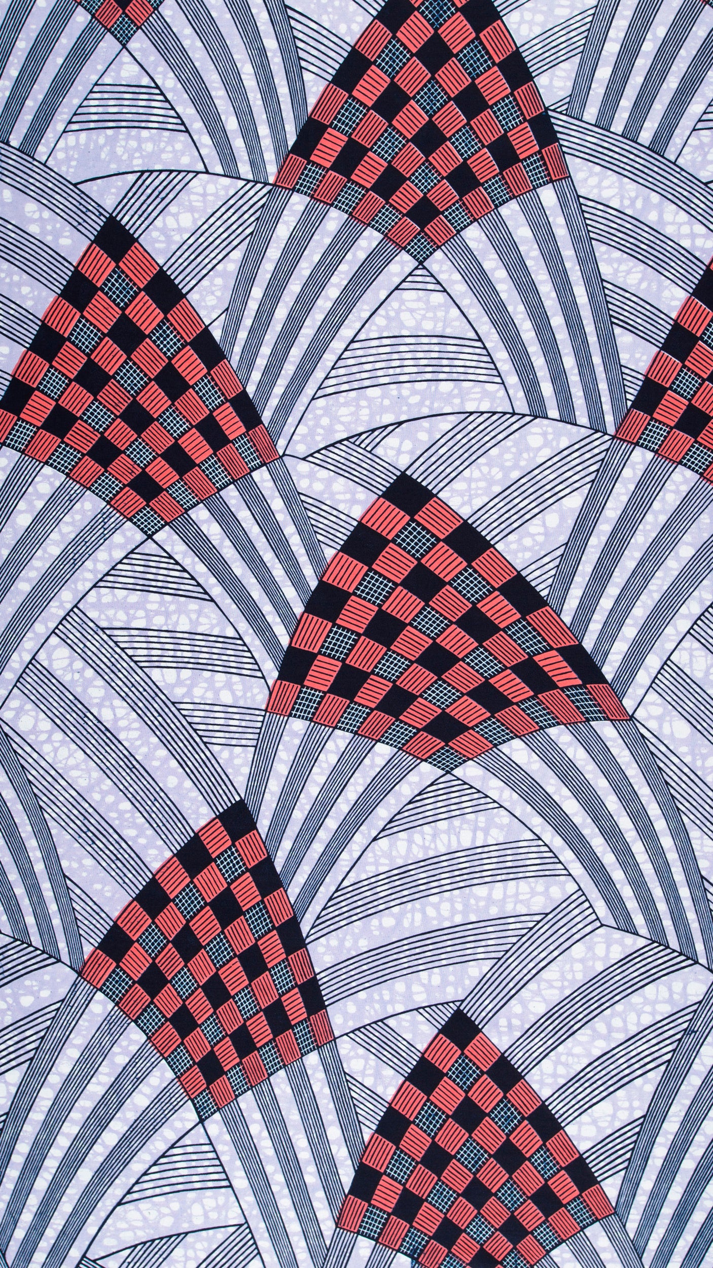 Red black checkered triangular patterns wax hollandais vl03595.042
