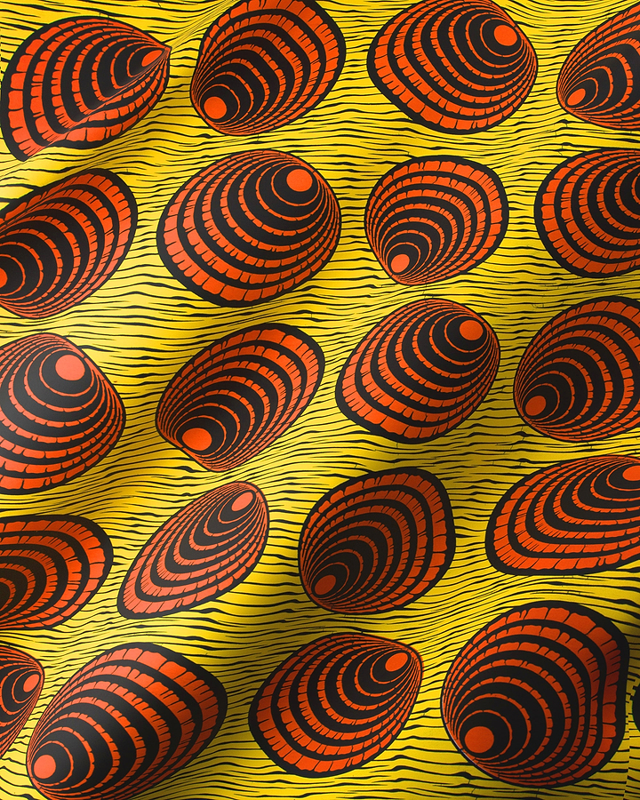 Vibrant yellow fabric bold orange wax hollandais vl03636.140