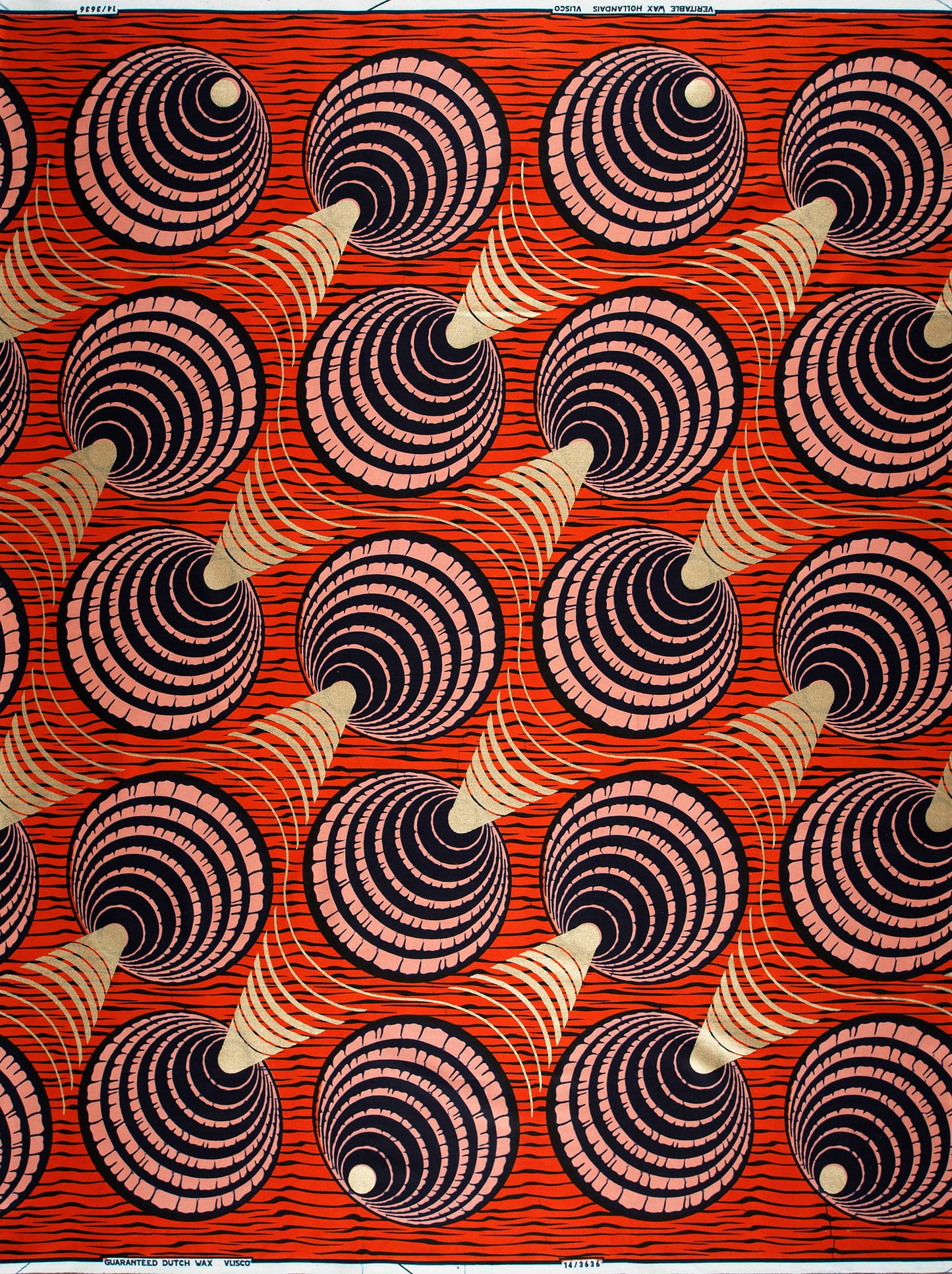 Vibrant red african print fabric wax hollandais vl03636.193
