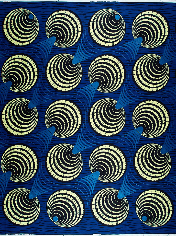 Vibrant blue wax print fabric wax hollandais vl03636.194