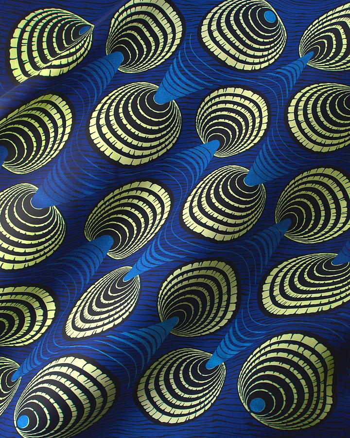 Vibrant blue fabric bold pattern wax hollandais vl03636.194