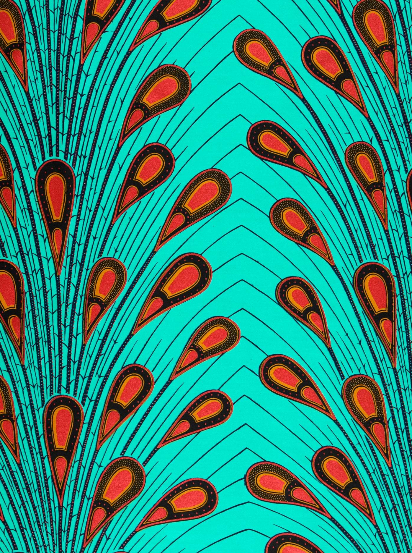 Vibrant turquoise fabric bold pattern wax hollandais vl03739.142