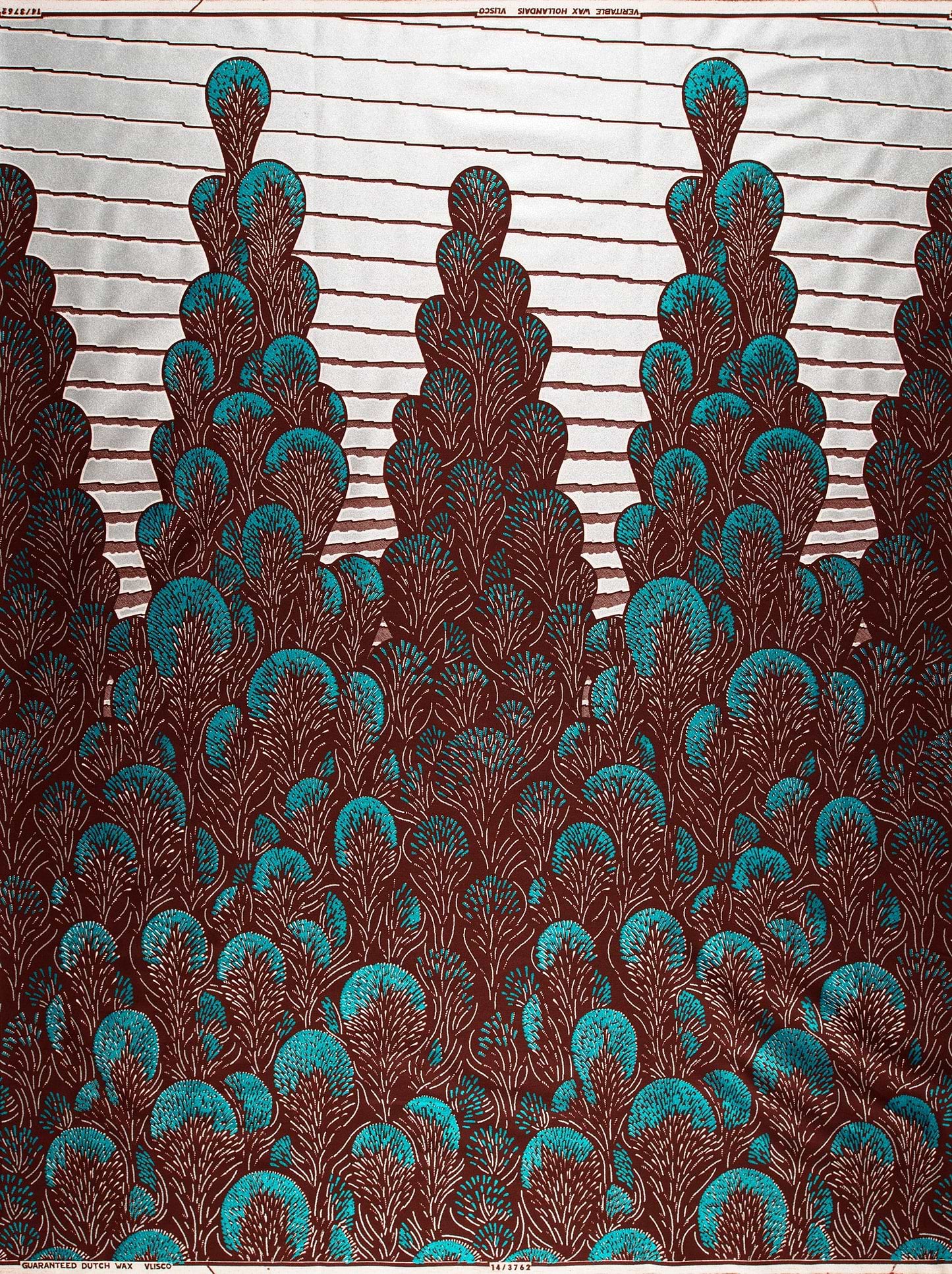Teal maroon patterned fabric stylized wax glitterglam vl03762.012