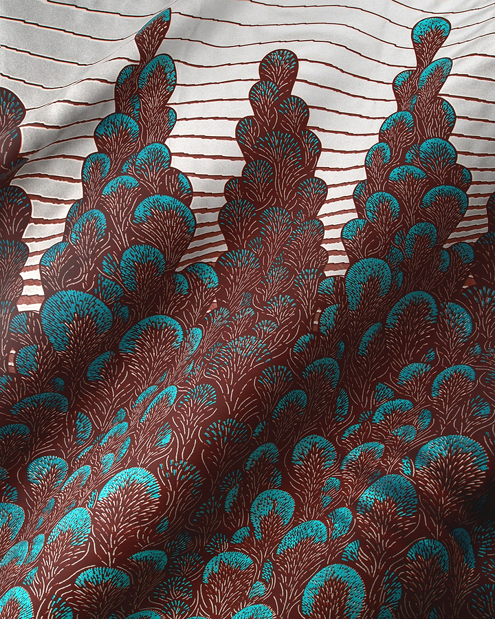 Fabric features bold pattern stylized wax glitterglam vl03762.012