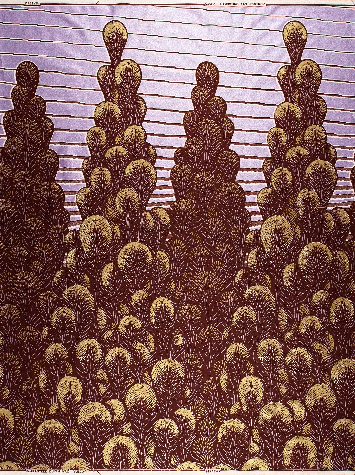 Purple gold patterned fabric stylized wax glitterglam vl03762.014