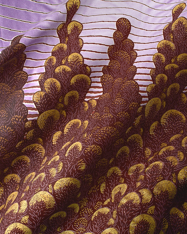 Purple gold patterned fabric stylized wax glitterglam vl03762.014