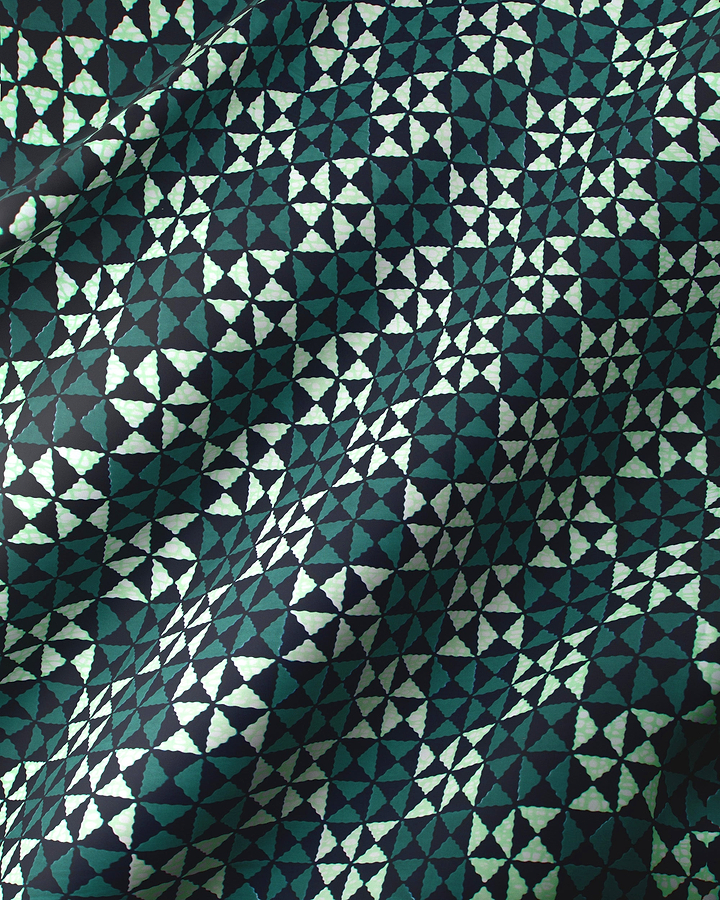 Dark green fabric geometric pattern wax hollandais vl03784.064