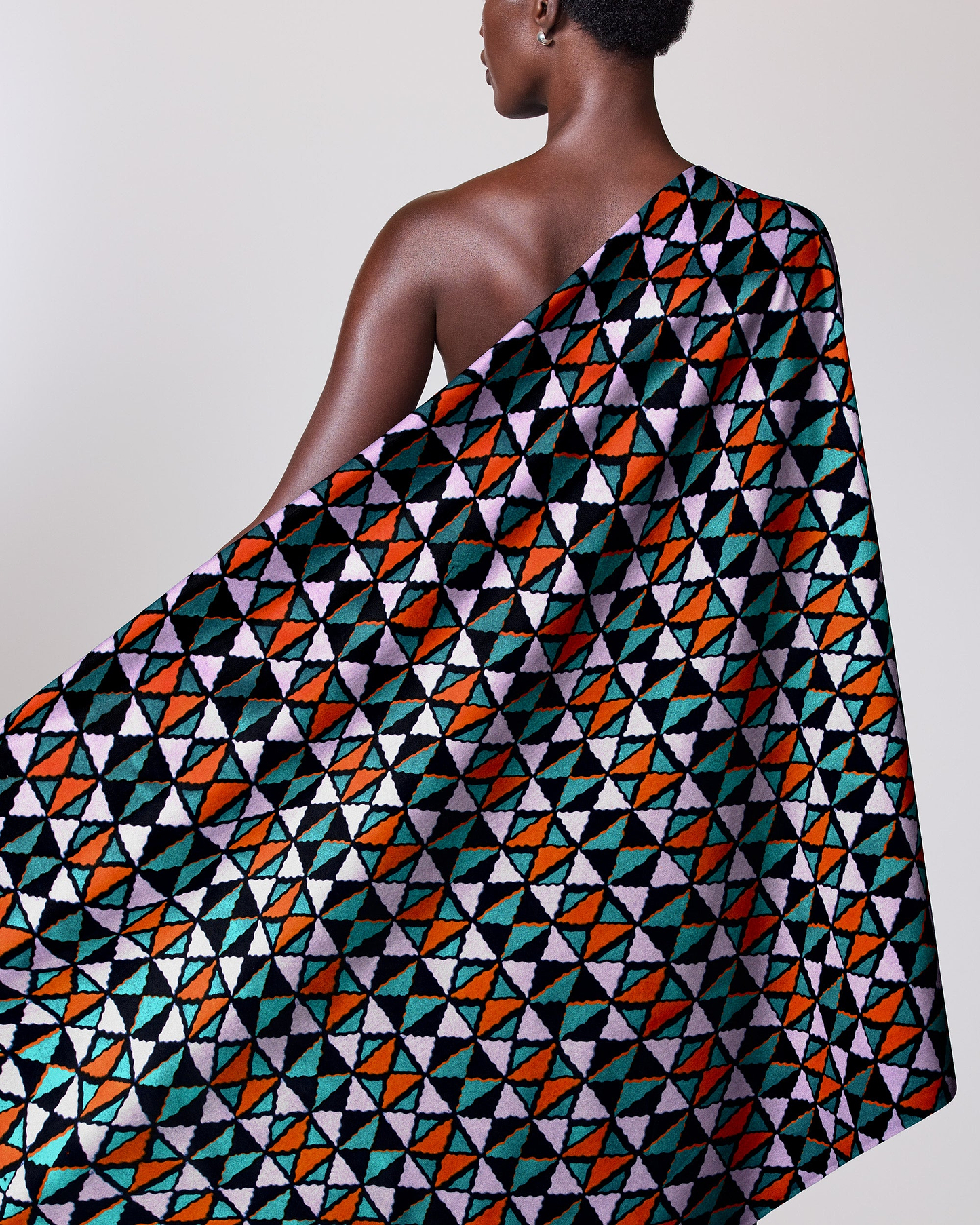 Vibrant one-shoulder wrap dress bold wax hollandais vl03784.065
