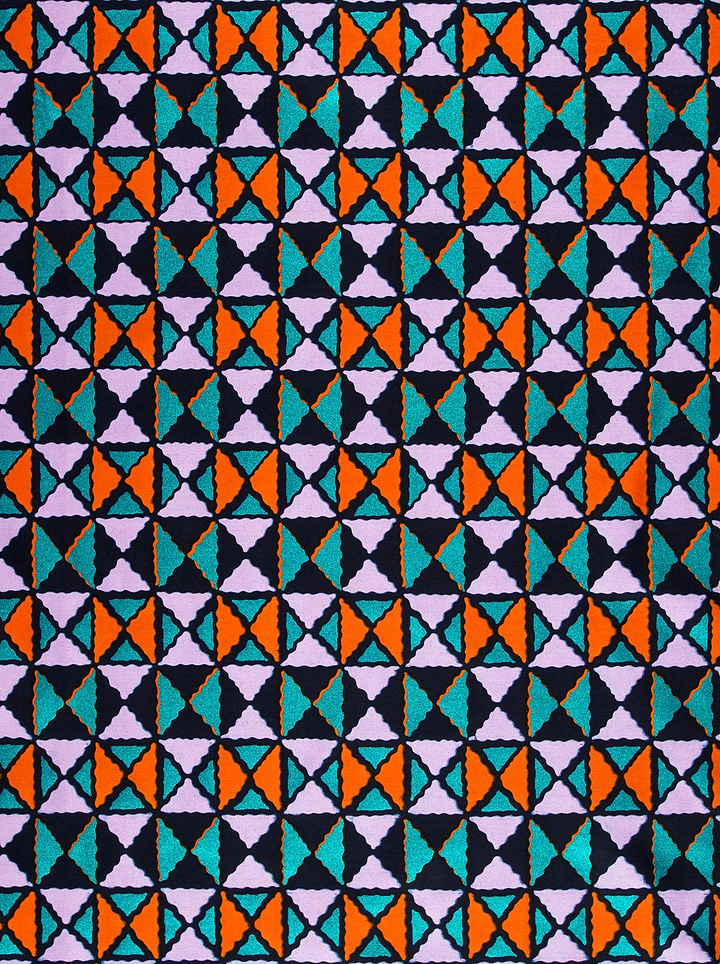 Vibrant geometric patterned textile grid wax hollandais vl03784.065