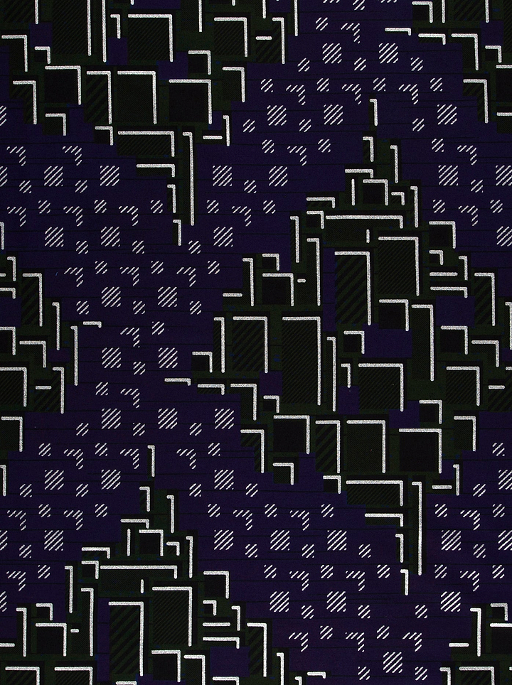 Dark blue fabric pattern white sky wax vl03826.174
