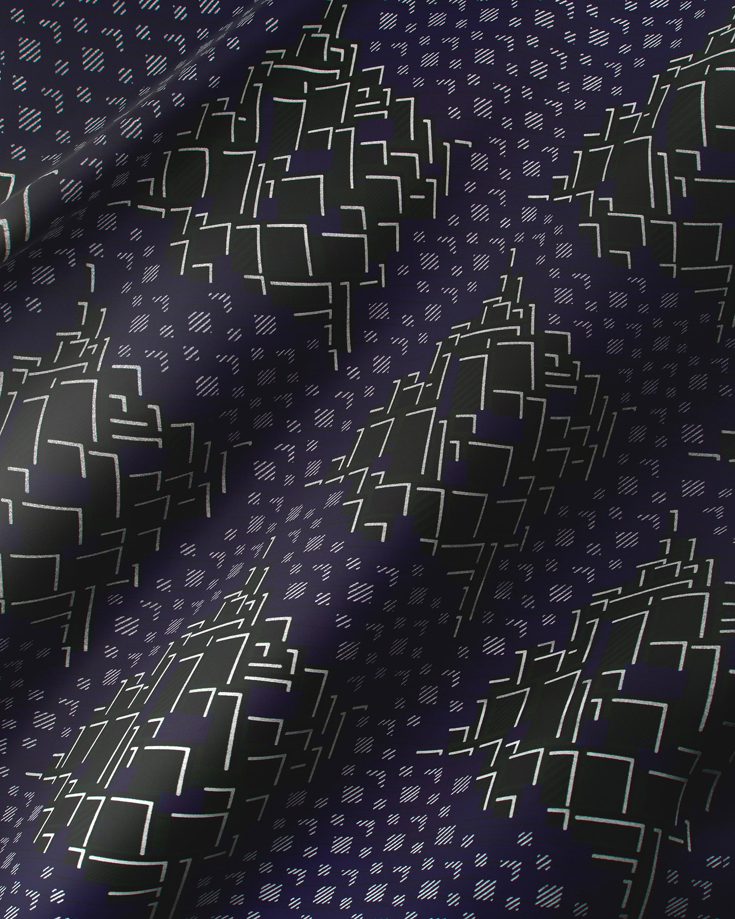 Dark navy fabric pattern white sky wax vl03826.174