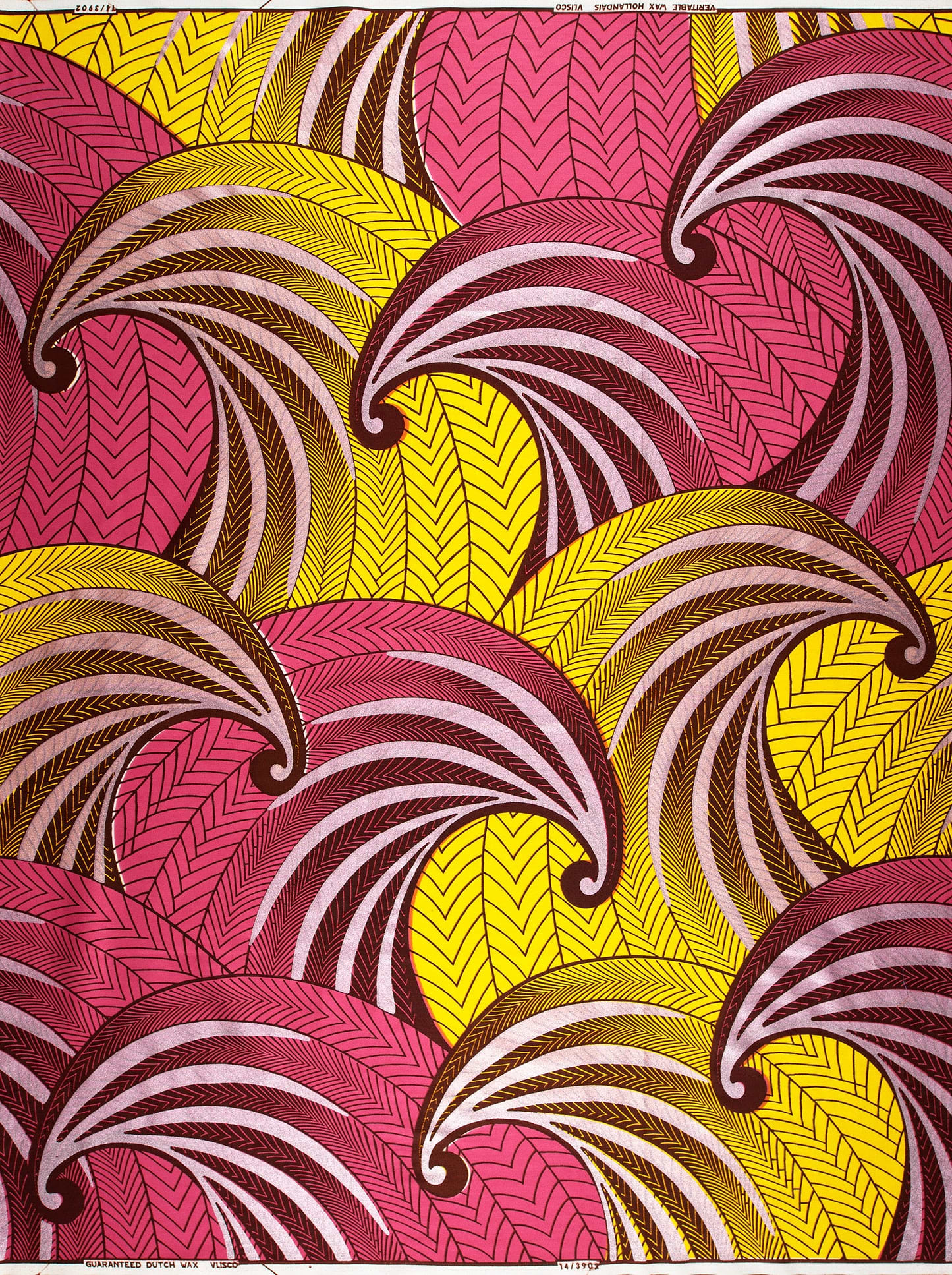Vibrant pink yellow african print wax hollandais vl03902.030