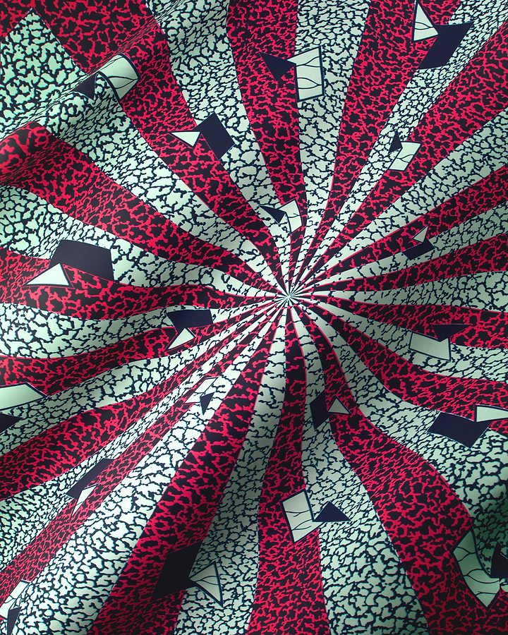 Vibrant red white black geometric-patterned wax hollandais vl03967.033