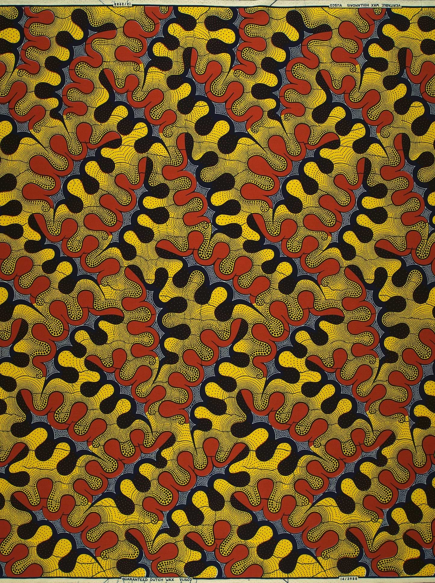 Vibrant red yellow black abstract wax hollandais vl03988.199