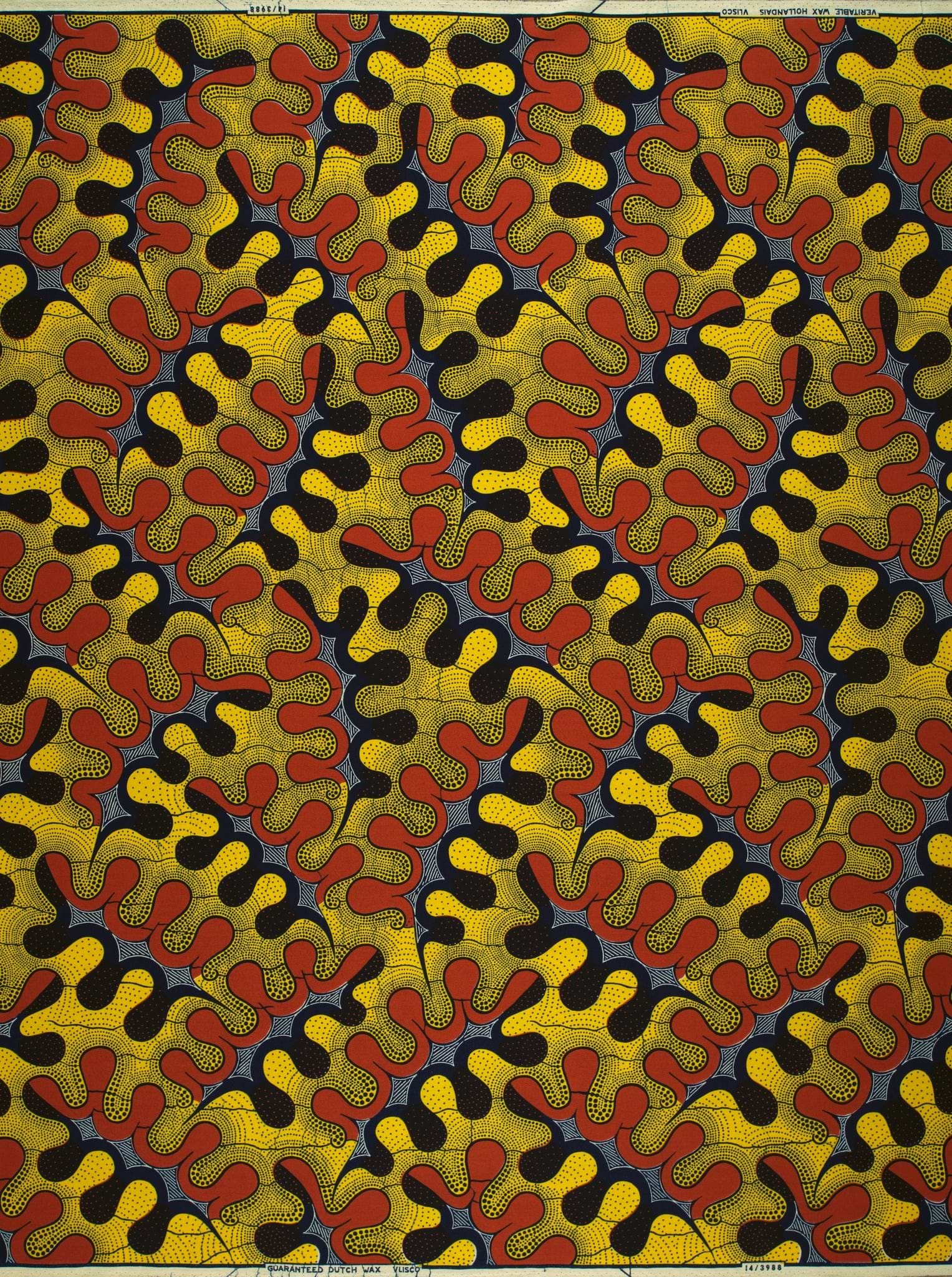 Vibrant red yellow black abstract wax hollandais vl03988.199