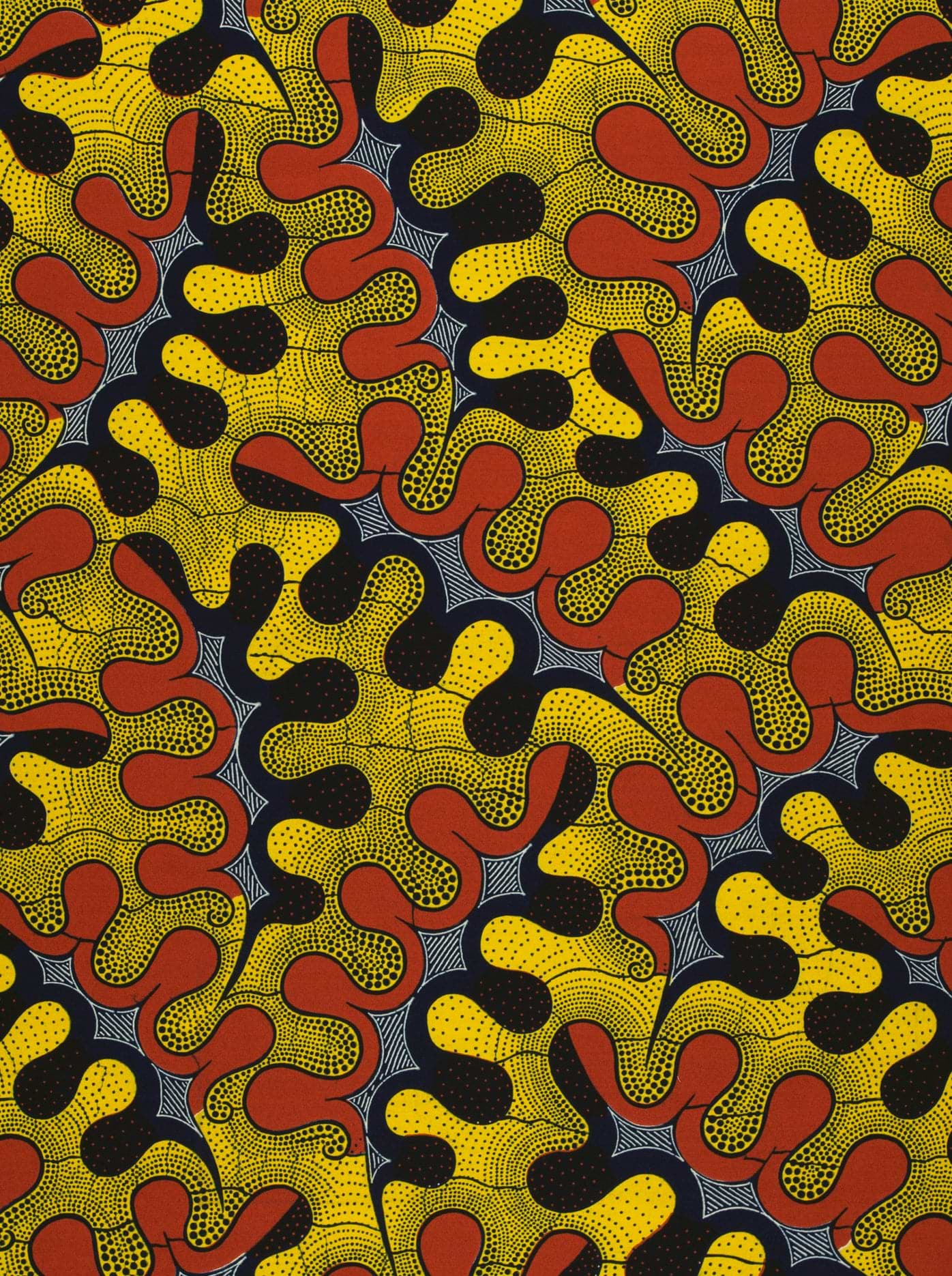 Vibrant yellow red black abstract wax hollandais vl03988.199