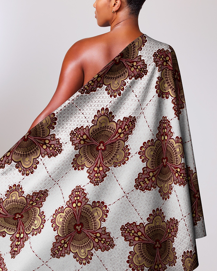 One-shoulder wrap dress bold intricate wax glitterglam vl04185.017