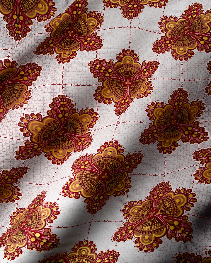 White fabric pattern ornate symmetrical wax glitterglam vl04185.017