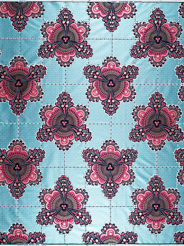 Pink dark brown floral-patterned fabric wax glitterglam vl04185.018