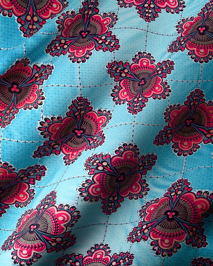 Vibrant turquoise fabric bold pink wax glitterglam vl04185.018