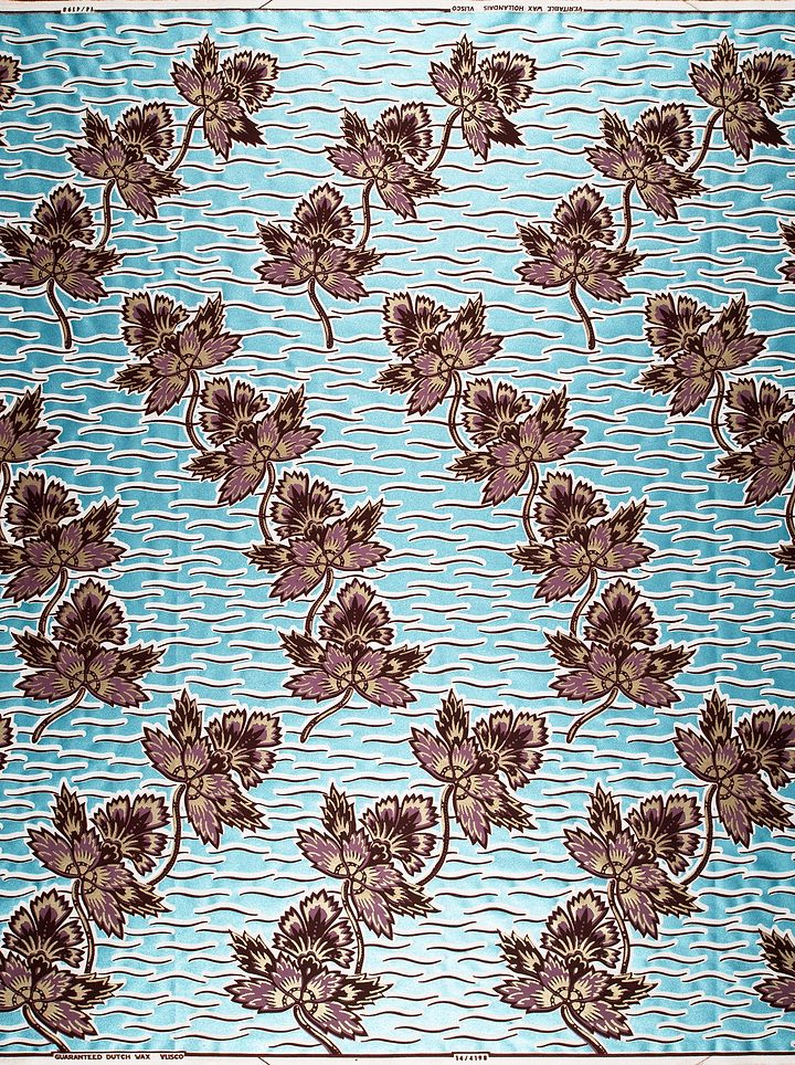 Light blue fabric pattern brown wax glitterglam vl04198.017