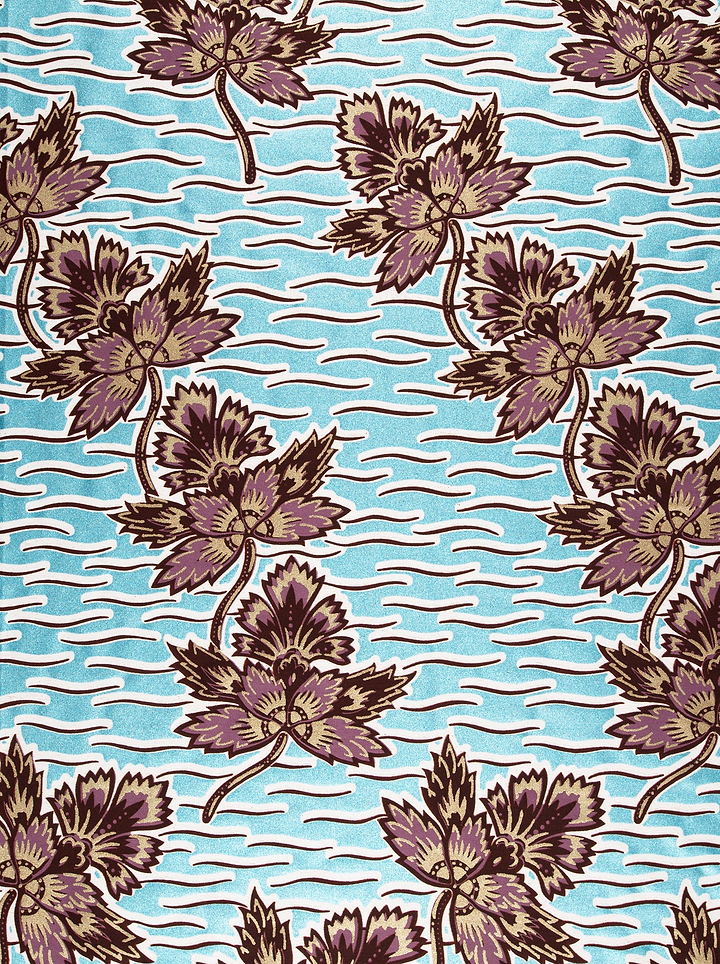 Vibrant turquoise fabric pattern stylized wax glitterglam vl04198.017