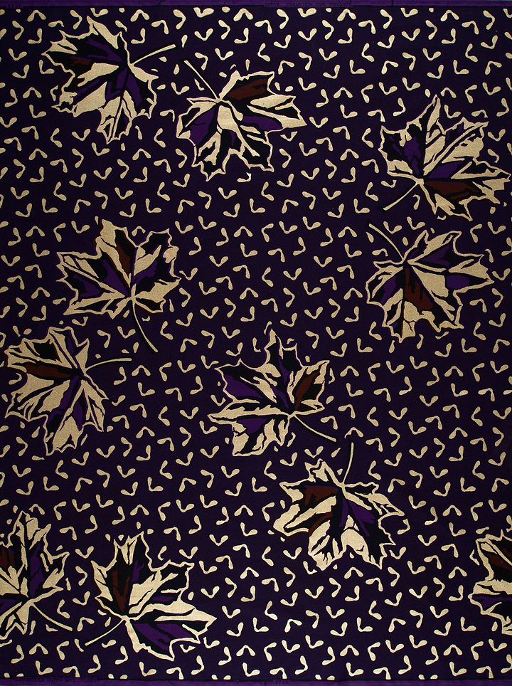 Dark purple fabric stylized maple sky wax vl04735.096