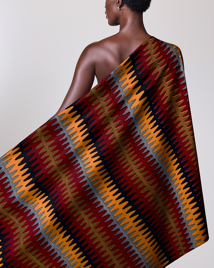 Vibrant diagonally striped african print wax hollandais vl04787.082