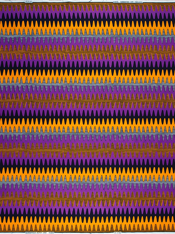 Vibrant purple orange zigzag-patterned fabric wax hollandais vl04787.086