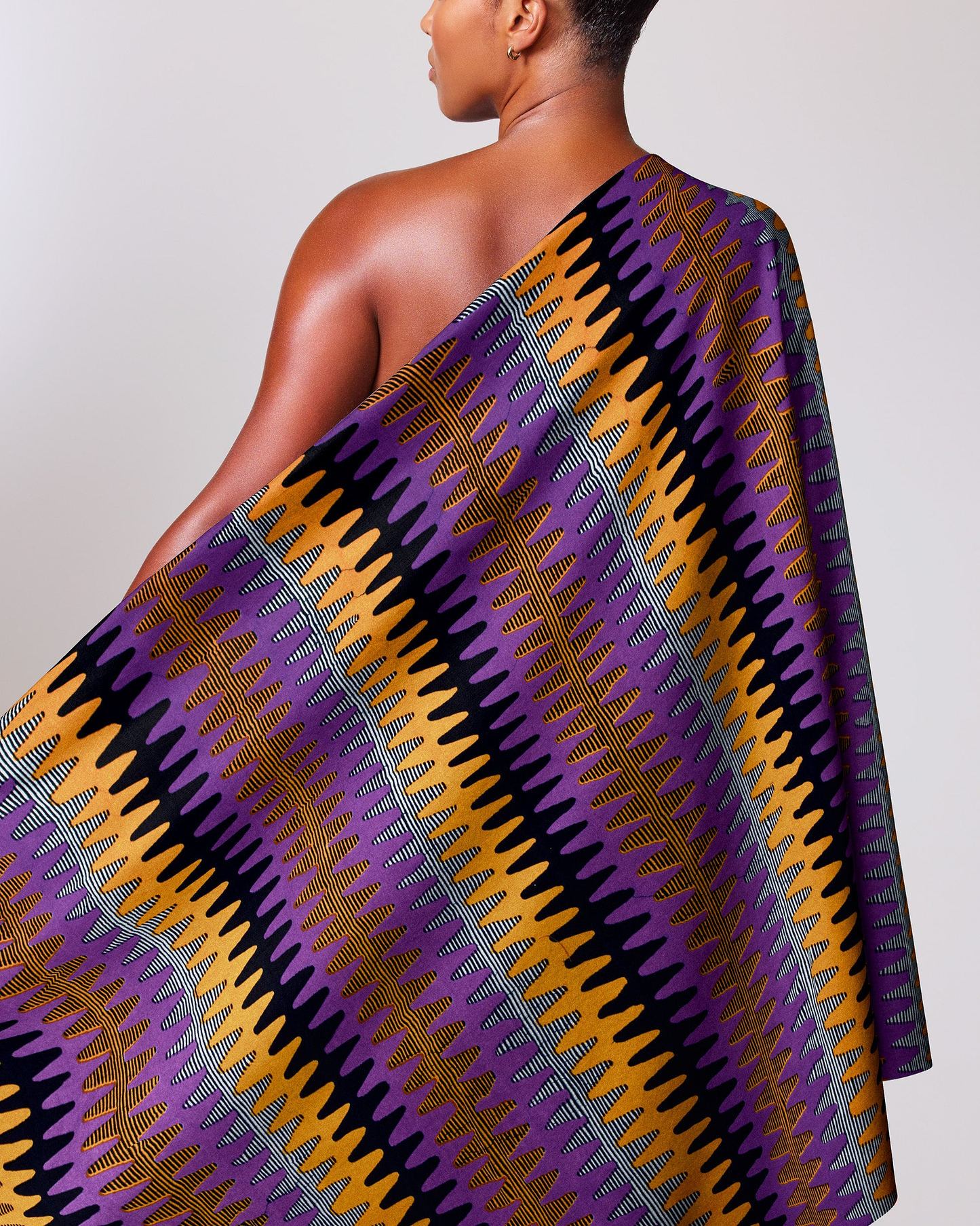 Vibrant one-shoulder wrap dress bold wax hollandais vl04787.086