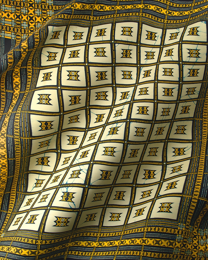 Luxurious cream-colored silk scarf bold wax hollandais vl08008.254